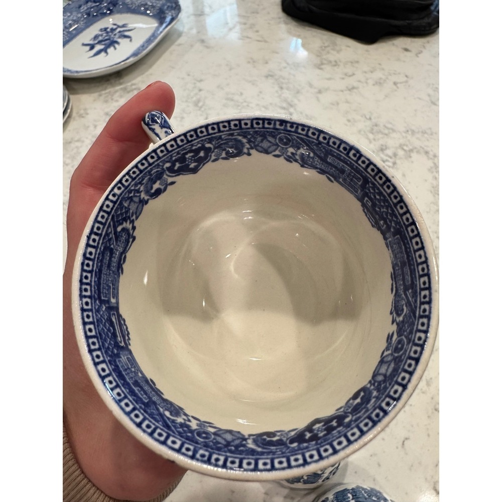 Vintage Arklow Willow Blue White‎ Tea Cups lot of 4 Made in Ireland Chinoiserie - Picture 16 of 16